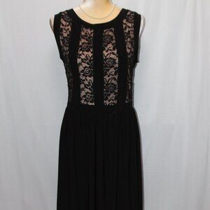 Candalite Black with Lace Bodice Sleeveless Dress
